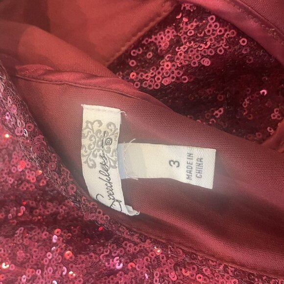 Speechless dress Size 3 Red Sequin Prom Homecoming Holiday Christmas formal - Picture 7 of 10